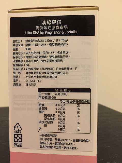 1051020澳綠康倍澳洲進口原裝媽咪魚油膠囊