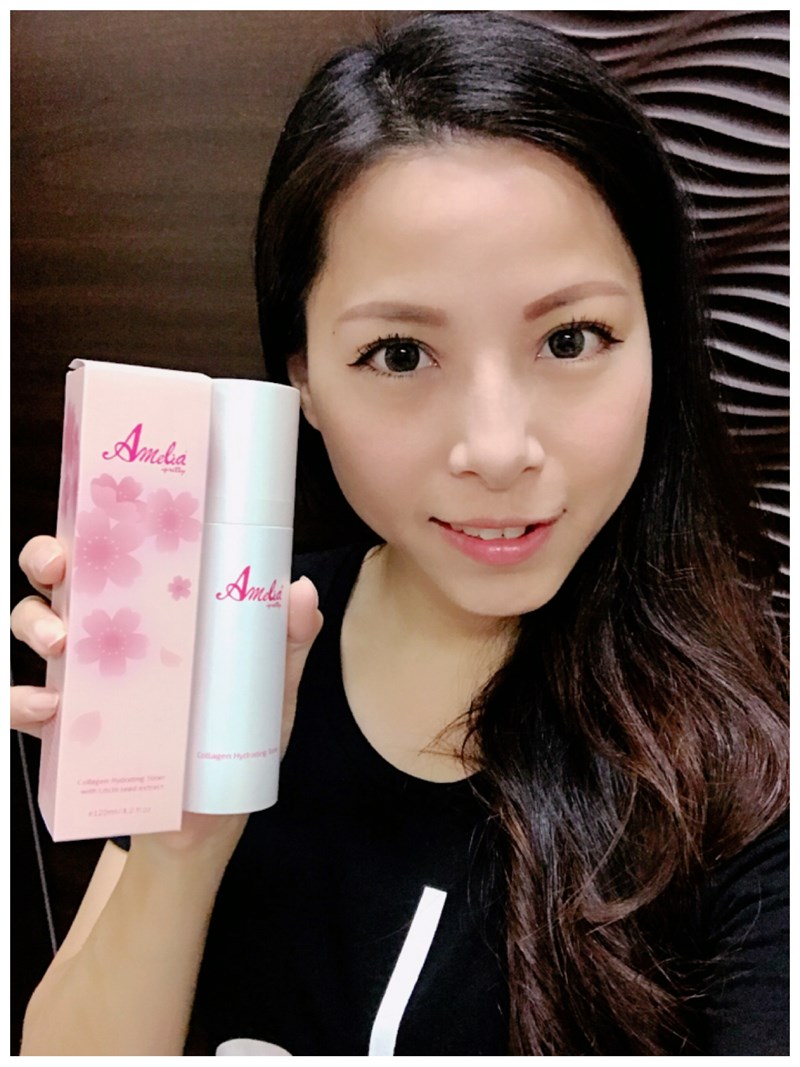 女人知己試用大隊,口碑行銷,Amelia櫻花膠原潤澤晶露,Amelia,櫻花膠原潤澤晶露,膠原蛋白胜肽,日本八重櫻花瓣萃取,荔枝種子萃取,使肌膚透亮嫩白,協助後續保養吸收