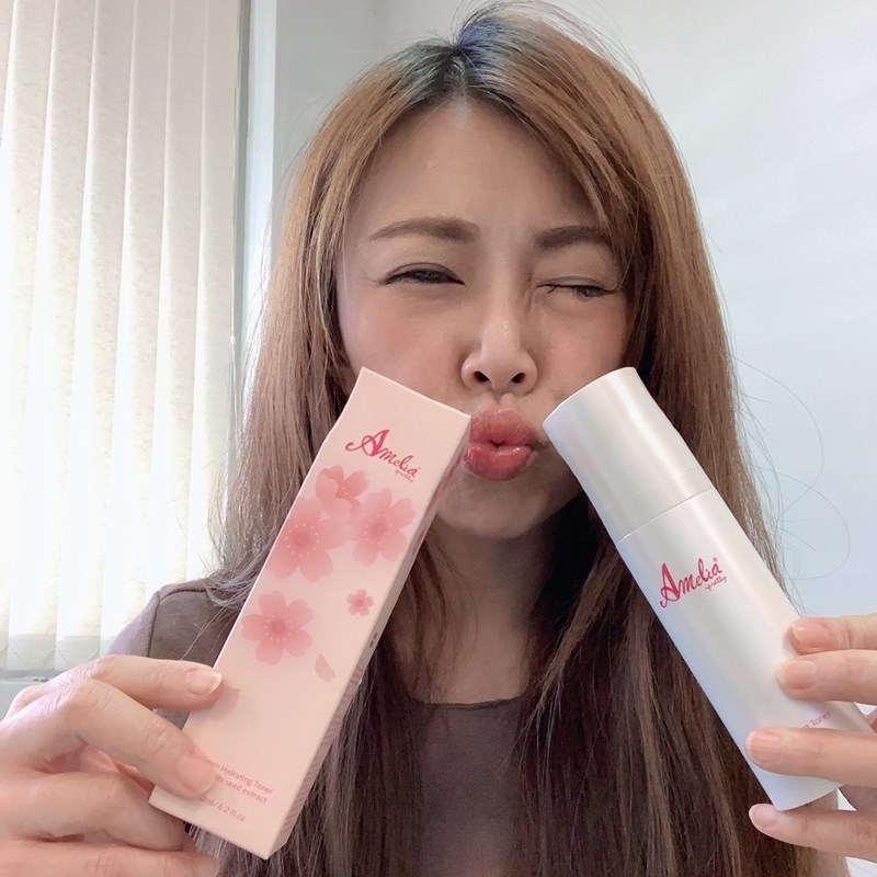 女人知己試用大隊,口碑行銷,Amelia櫻花膠原潤澤晶露,Amelia,櫻花膠原潤澤晶露,膠原蛋白胜肽,日本八重櫻花瓣萃取,荔枝種子萃取,使肌膚透亮嫩白,協助後續保養吸收