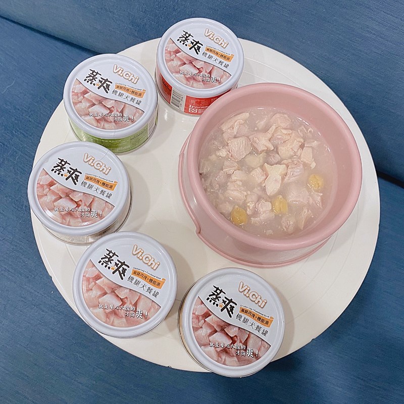 女人知己試用大隊,口碑行銷,部落客行銷,維齊 Vi.Chi 蒸爽機腿犬餐罐 80g,鮮嫩大塊雞腿肉,機能高湯補充營養與水分,低卡路里,低脂肪,易吸收,增強體質,大塊肉塊,口感十足