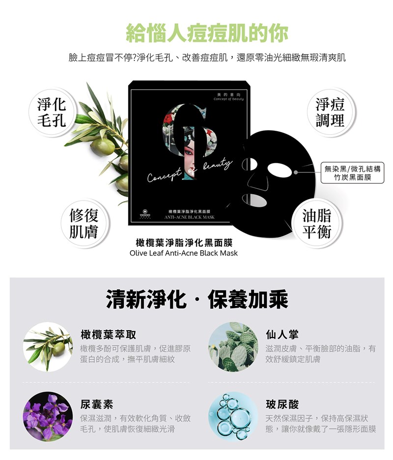 女人知己試用大隊,口碑行銷,部落客行銷,美的意向頂級專業面膜Concept of beauty,原物料與配方來至日本,保濕力可維持至隔天,易上妝不脫妝,保濕,海茴香,七葉樹萃取,氣墊布膜,撫平細紋,積雪草,角鯊烷,亮白,雪絨花,橄欖葉萃取,尿囊素,仙人掌,竹炭黑面膜,肌膚會呼吸,清爽不油膩
