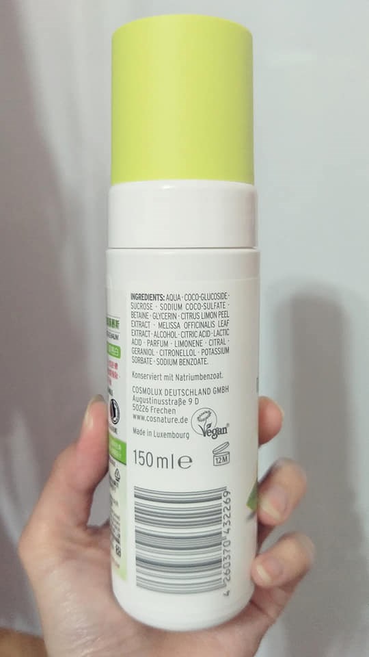 女人知己試用大隊,cosnature德國植萃檸檬香蜂草控油潔顏慕斯,cosnature德國植萃,德國植萃,檸檬香蜂草控油潔顏慕斯,控油潔顏慕斯,潔顏慕斯